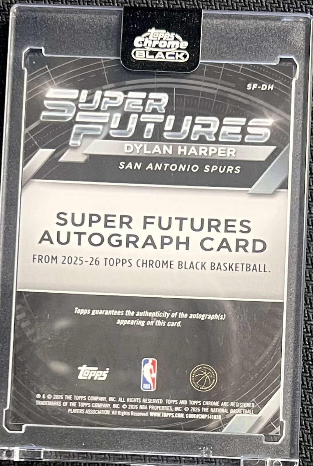 2025-26 Topps Chrome Black - Super Futures Autographs Dylan Harper SF-DH