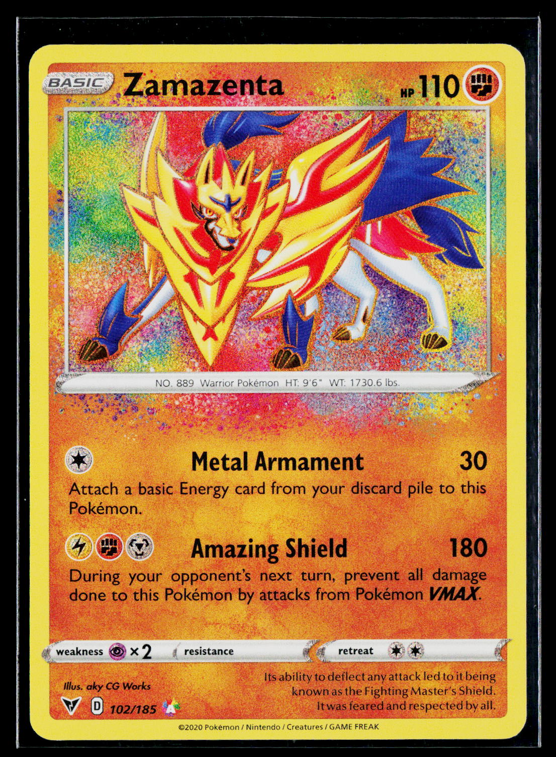 Zamazenta Holo SWSH04: Vivid Voltage 102/185 NM