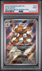 2025 Pokemon Mep En-Me Black Star Promo #009 Alakazam Meg Etb-Mega Gardevoir PSA 9