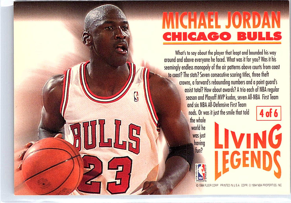 1993-94 Fleer #4 Michael Jordan Living Legends