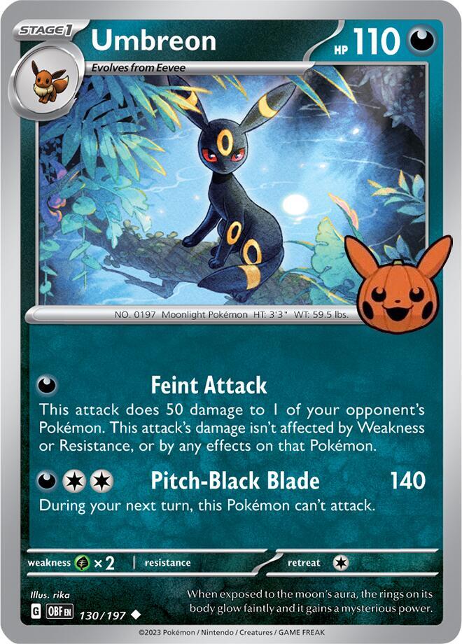 Umbreon Uncommon Trick or Trade BOOster Bundle 2024 130/197 NM