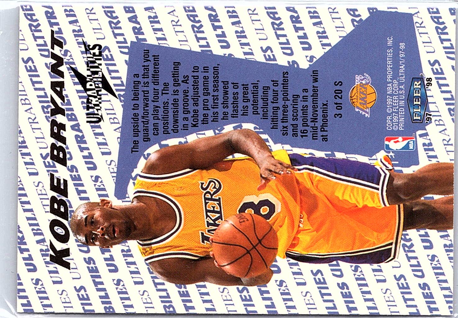 1997-98 Ultra #3 S Kobe Bryant Ultrabilities Starter