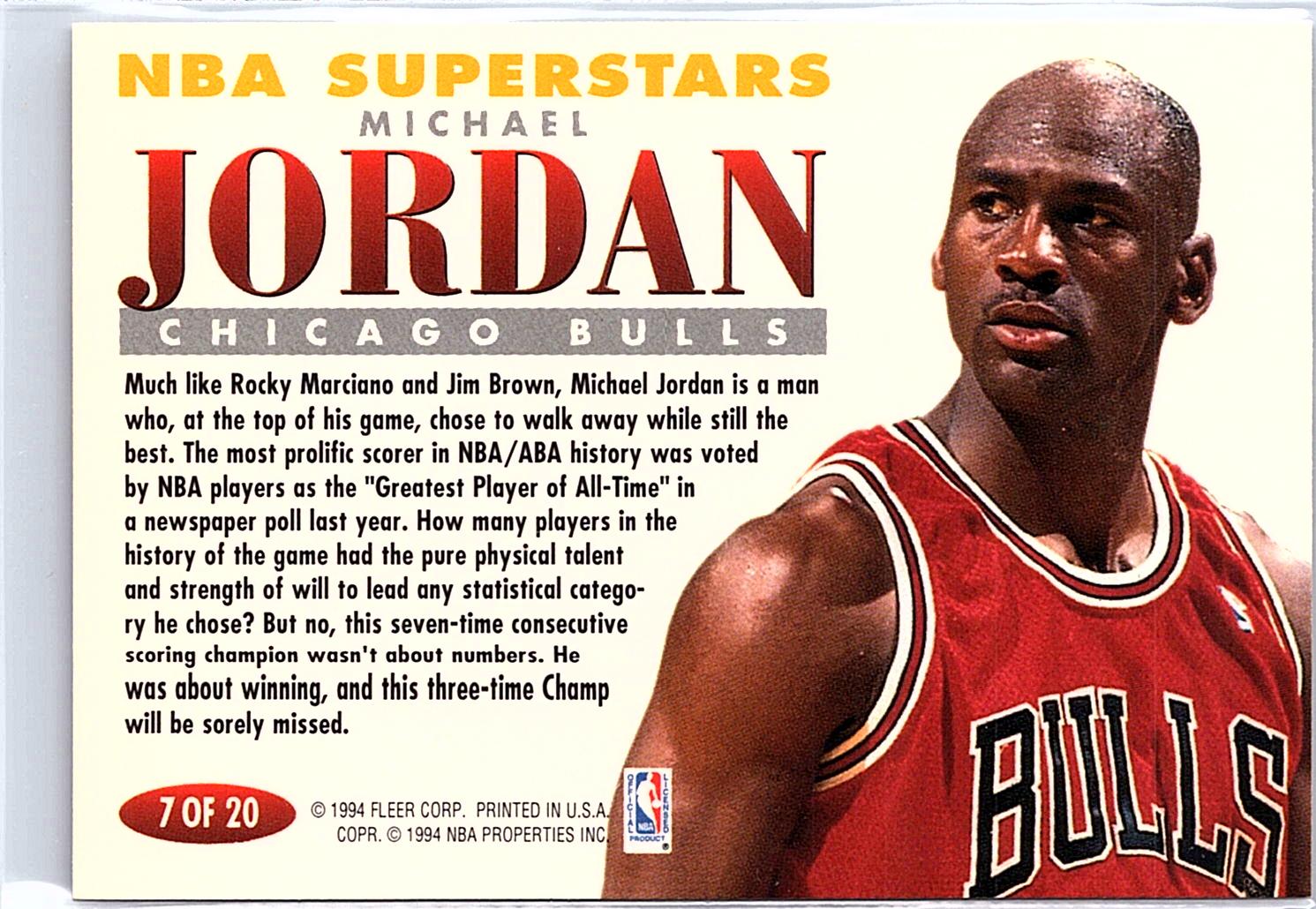 1993-94 Fleer #7 Michael Jordan NBA Superstars