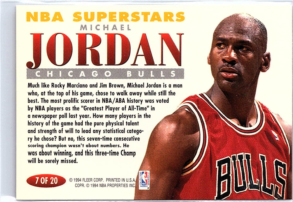 1993-94 Fleer #7 Michael Jordan NBA Superstars