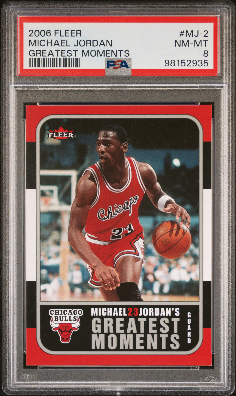 2006 Fleer Michael Jordan'S Greatest Moments #MJ-2 Michael Jordan PSA 8
