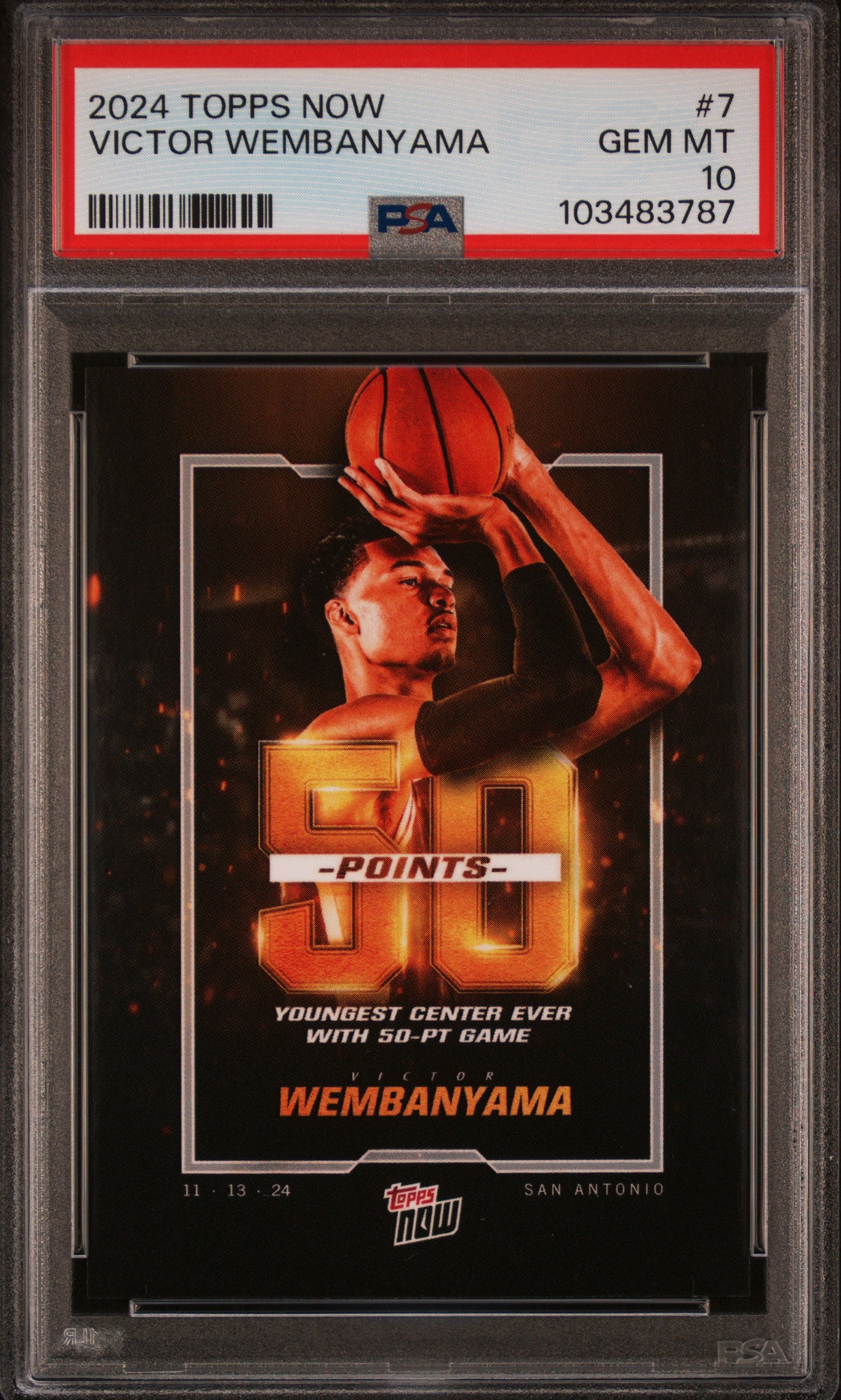 2024 Topps Now #7 Victor Wembanyama PSA 10