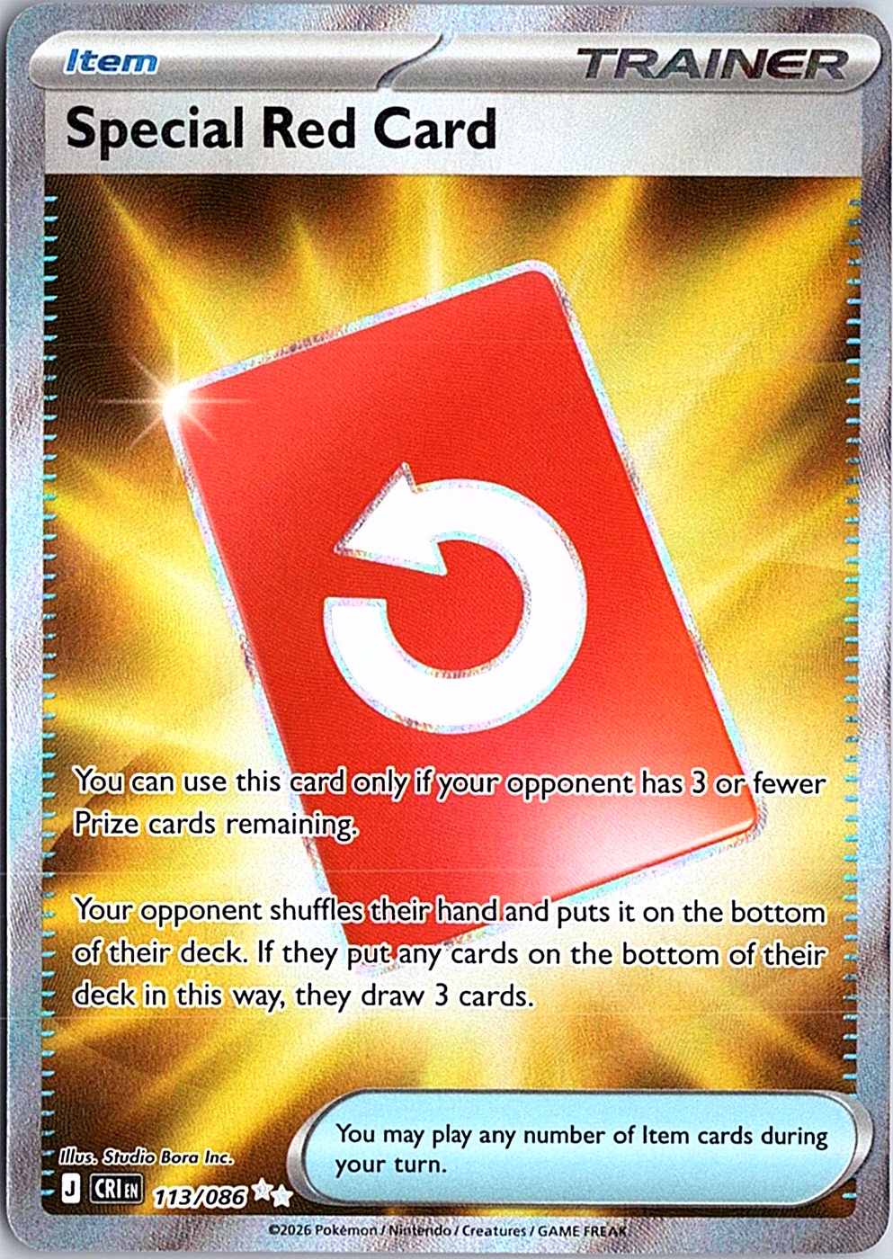 Special Red Card Ultra Rare ME04: Chaos Rising 113/086 NM