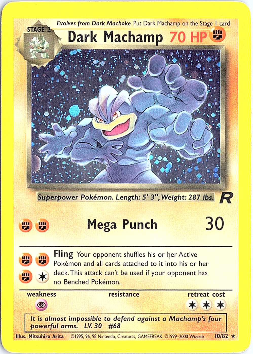 Dark Machamp (10) Holo Rare Team Rocket 10/82 NM