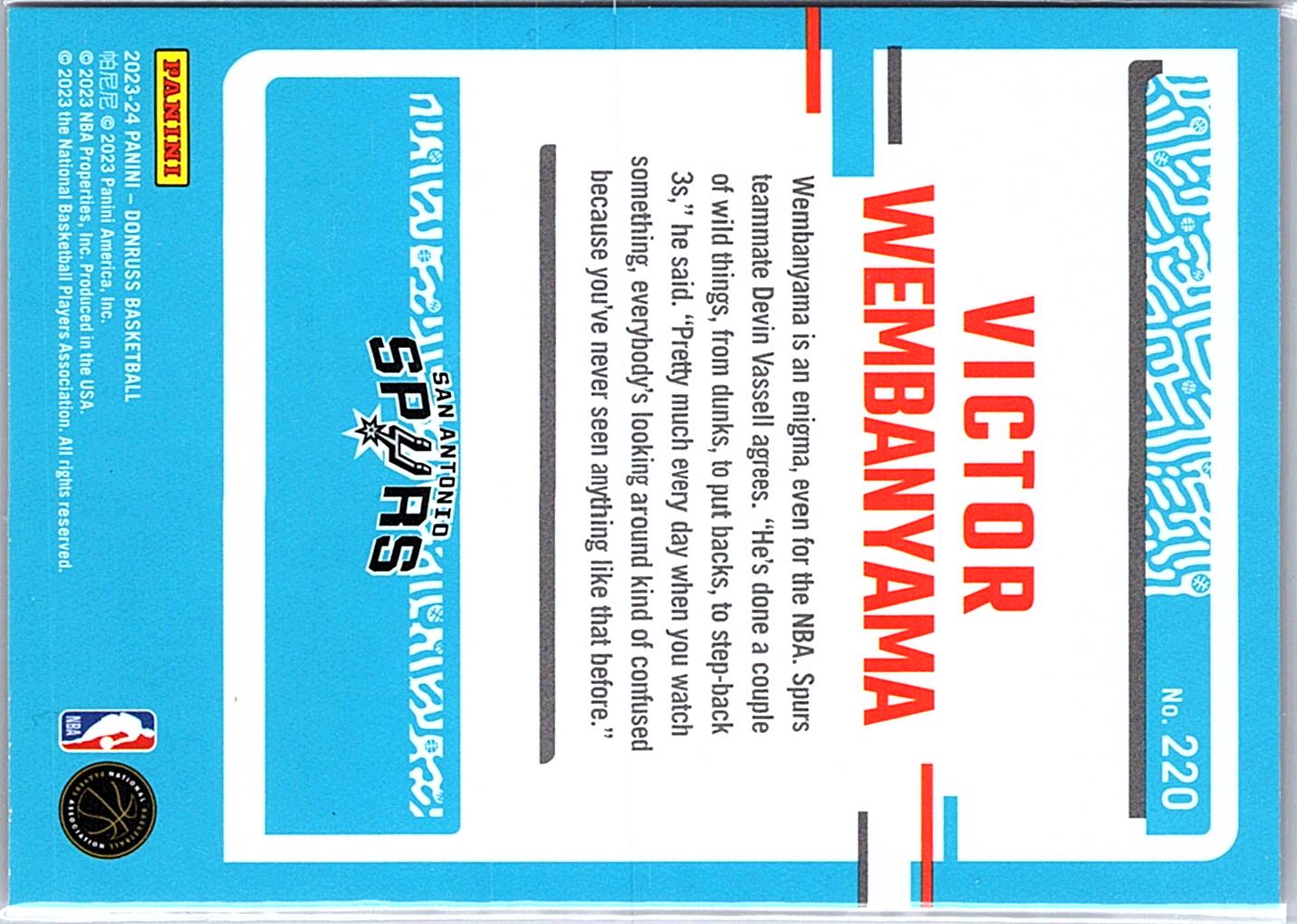 2023-24 Donruss #220 Victor Wembanyama Red RC