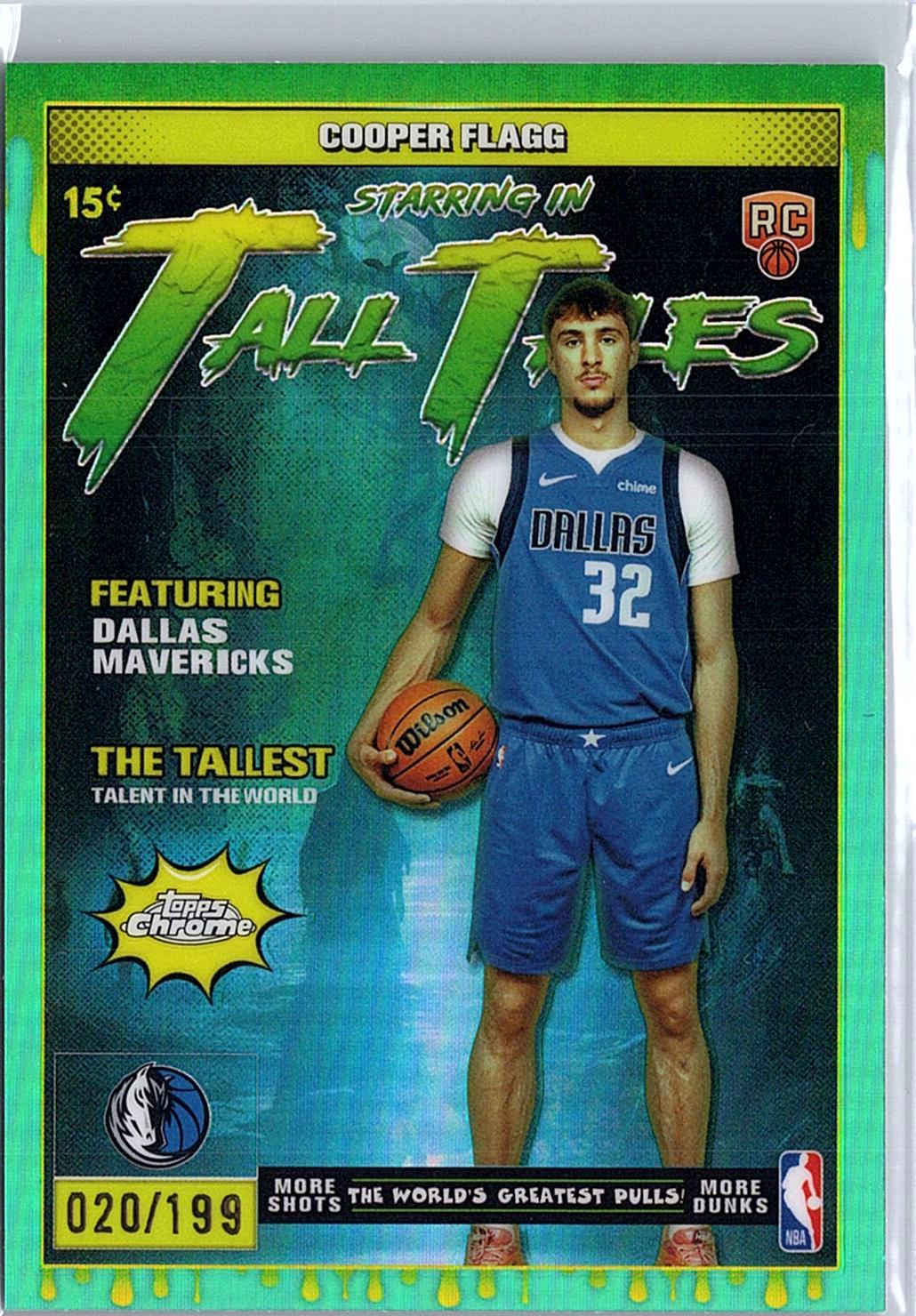 2025-26 Topps Chrome #TT-16 Cooper Flagg Tall Tales Aqua Refractor #/199