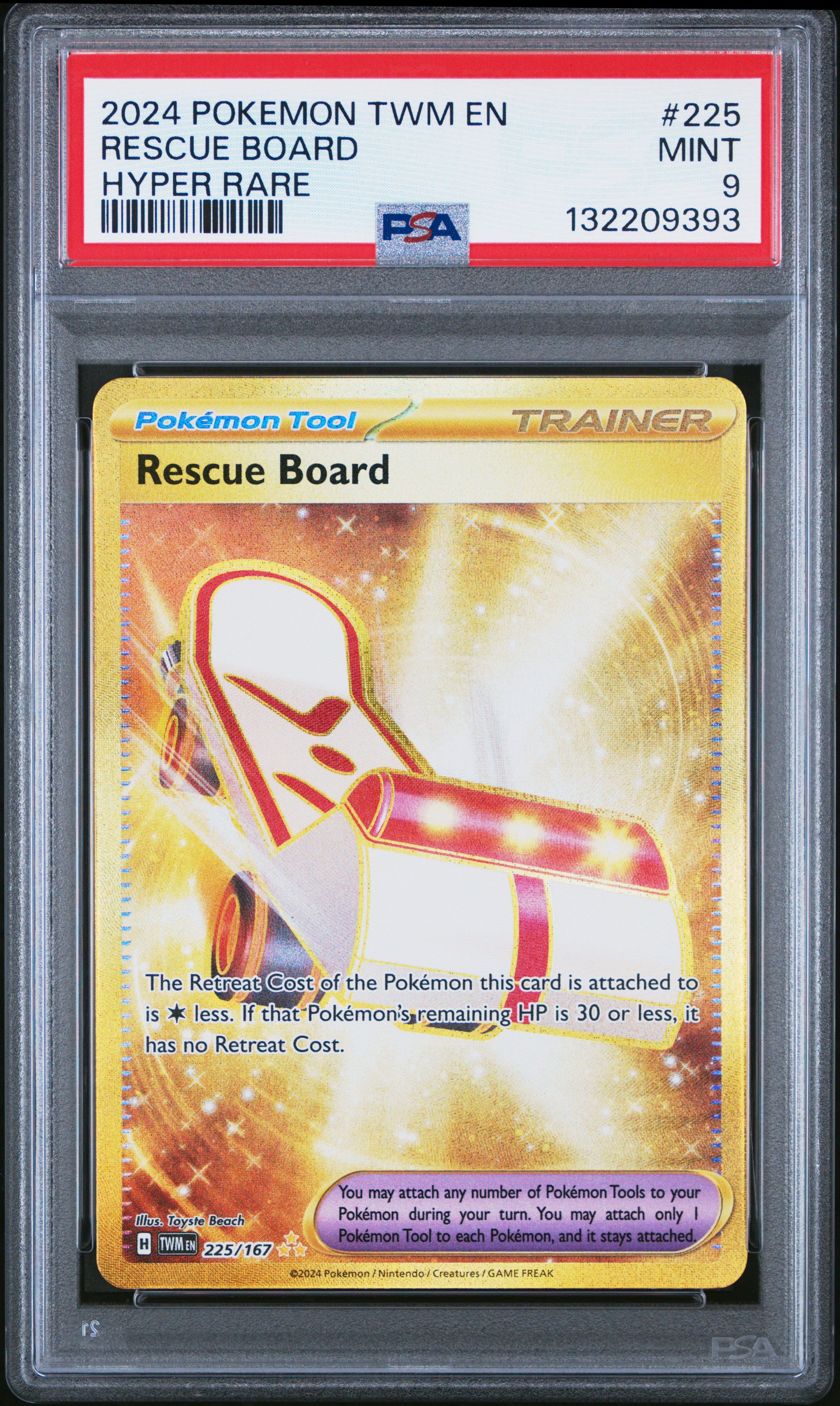 2024 Pokemon Twm En-Twilight Masquerade #225 Rescue Board Hyper Rare PSA 9