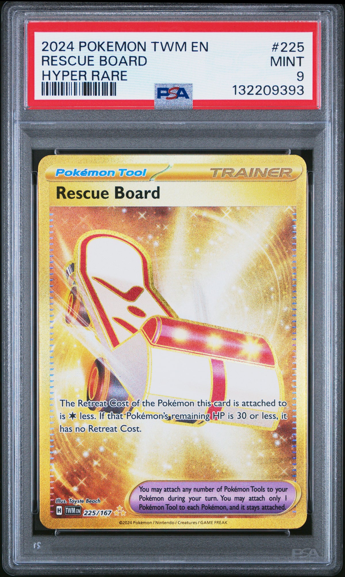 2024 Pokemon Twm En-Twilight Masquerade #225 Rescue Board Hyper Rare PSA 9