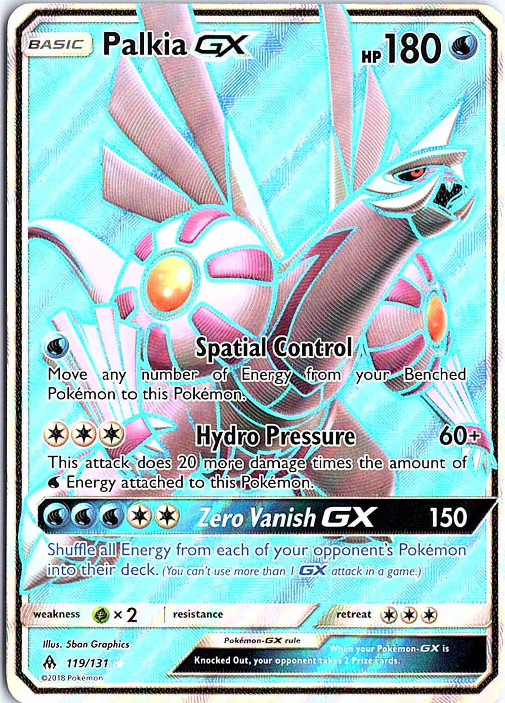 Palkia GX (Full Art) Ultra Rare SM - Forbidden Light 119/131 NM