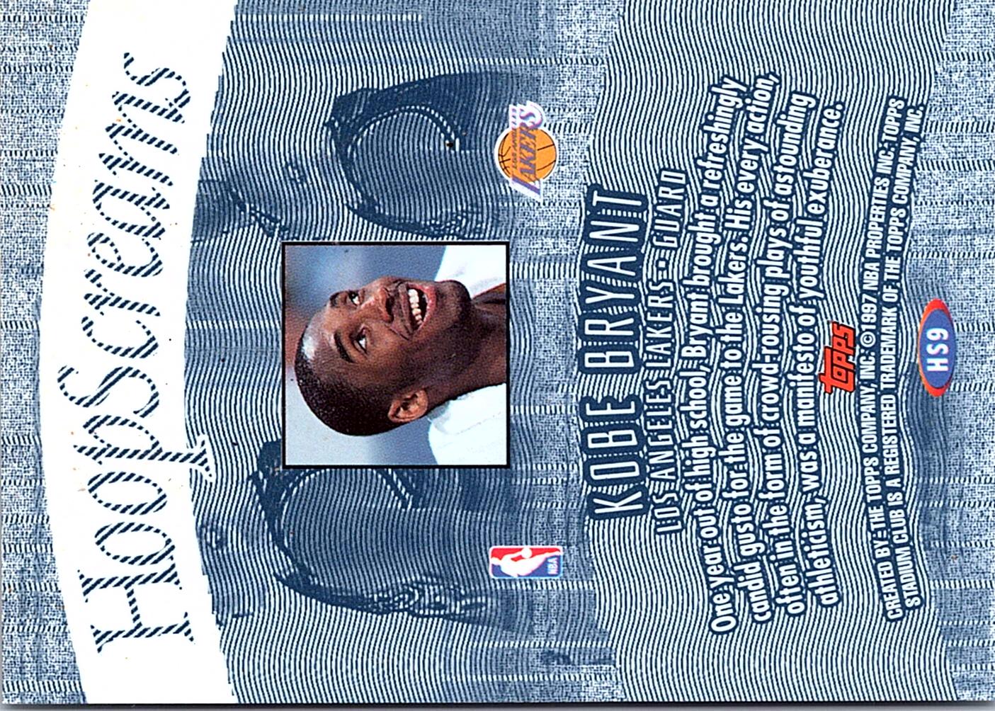 1997-98 Stadium Club #HS9 Kobe Bryant Hoop Screams