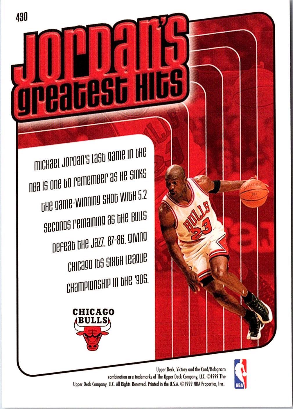 1999-00 Upper Deck Victory #430 Michael Jordan