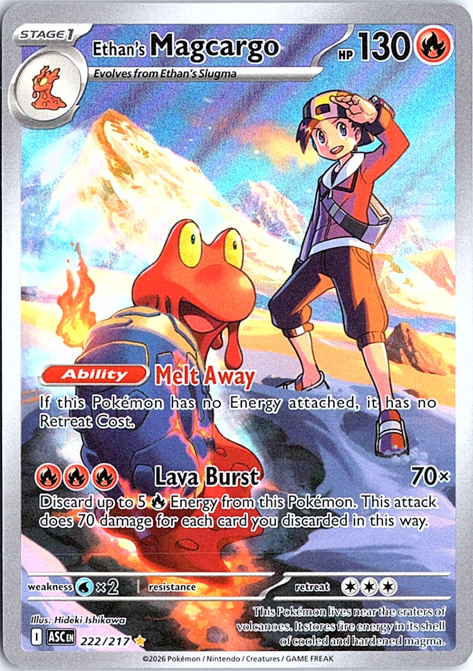 Ethan's Magcargo Illustration Rare ME: Ascended Heroes 222/217 NM