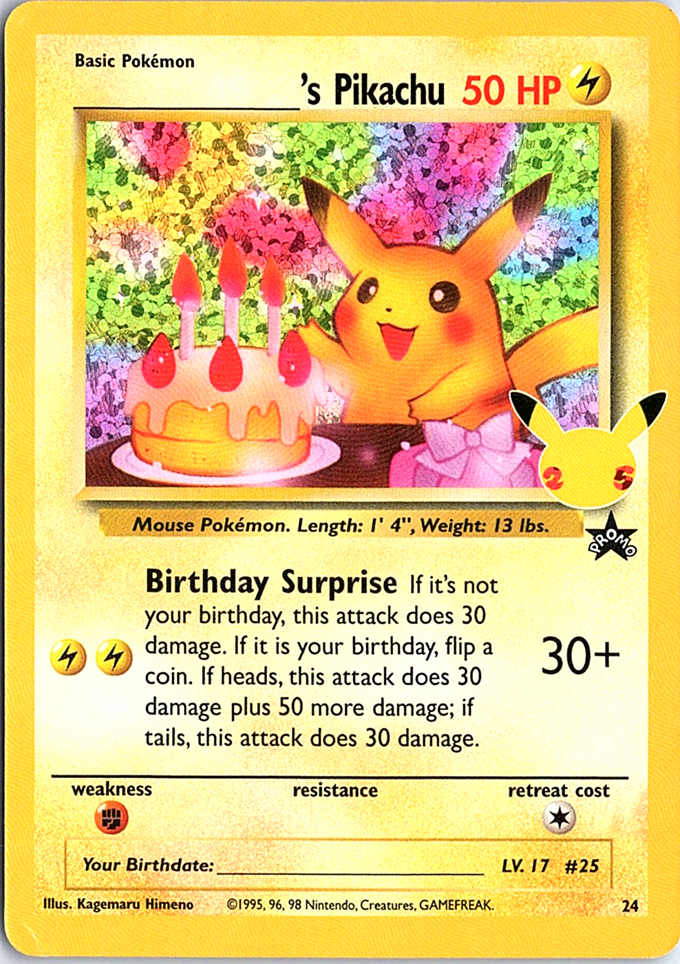 ______'s Pikachu Classic Collection Celebrations: Classic Collection 24/53 NM