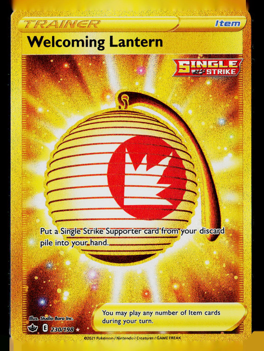 Welcoming Lantern (Secret) Holo SWSH06: Chilling Reign 230/198 NM