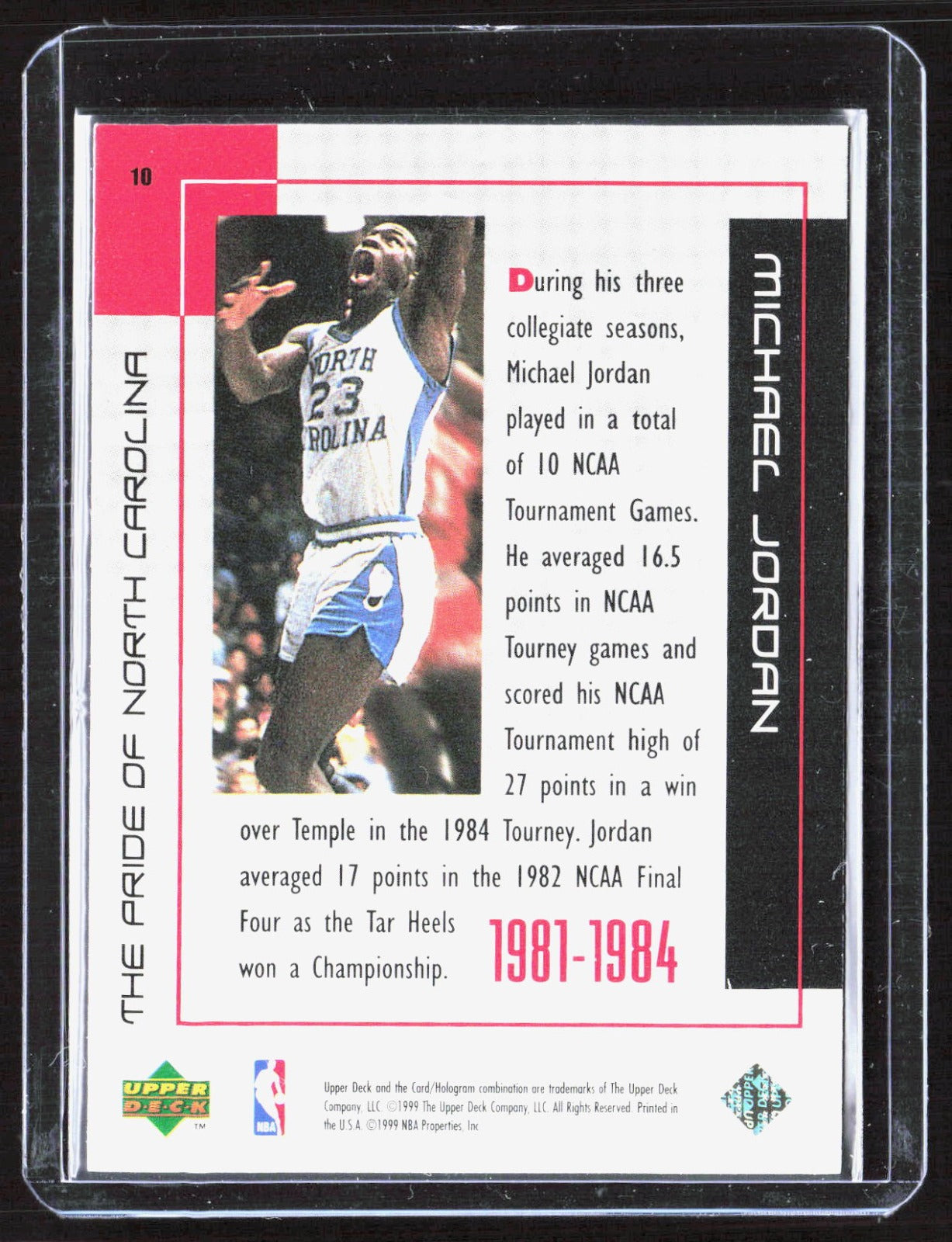 1999 Upper Deck Michael Jordan Career Collection Michael Jordan 10 Basketball