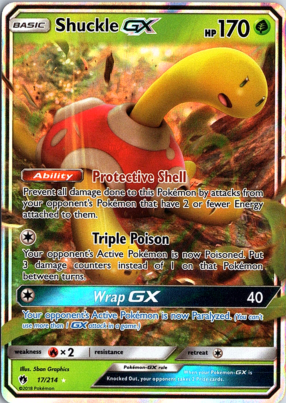 Shuckle GX Ultra Rare SM - Lost Thunder 17/214 NM