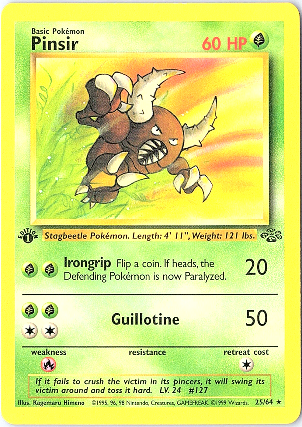Pinsir (25) Rare Jungle 25/64 1st Edition NM