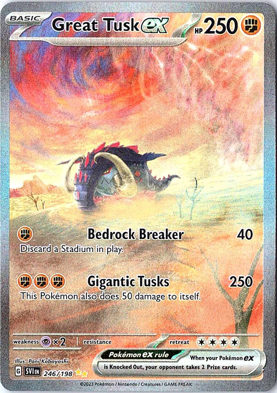 Great Tusk ex - Special Illustration Rare SV01: Scarlet & Violet 246/198 NM