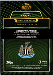 2025-26 Topps Gold Premier League Sandro Tonali Auto Current Stars NM /75 (Back)