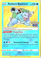 Radiant Blastoise Radiant Rare Pokemon GO 018/078 NM
