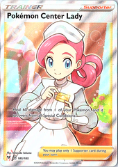 Pokemon Center Lady (Full Art) Ultra Rare SWSH04: Vivid Voltage 185/185 NM