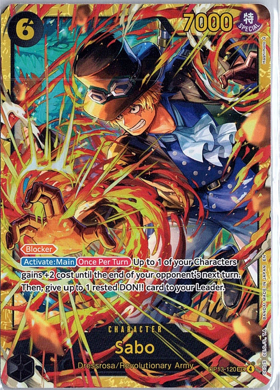 Sabo (120) OP13-120 Secret Rare Carrying On His Will One Piece Near NM