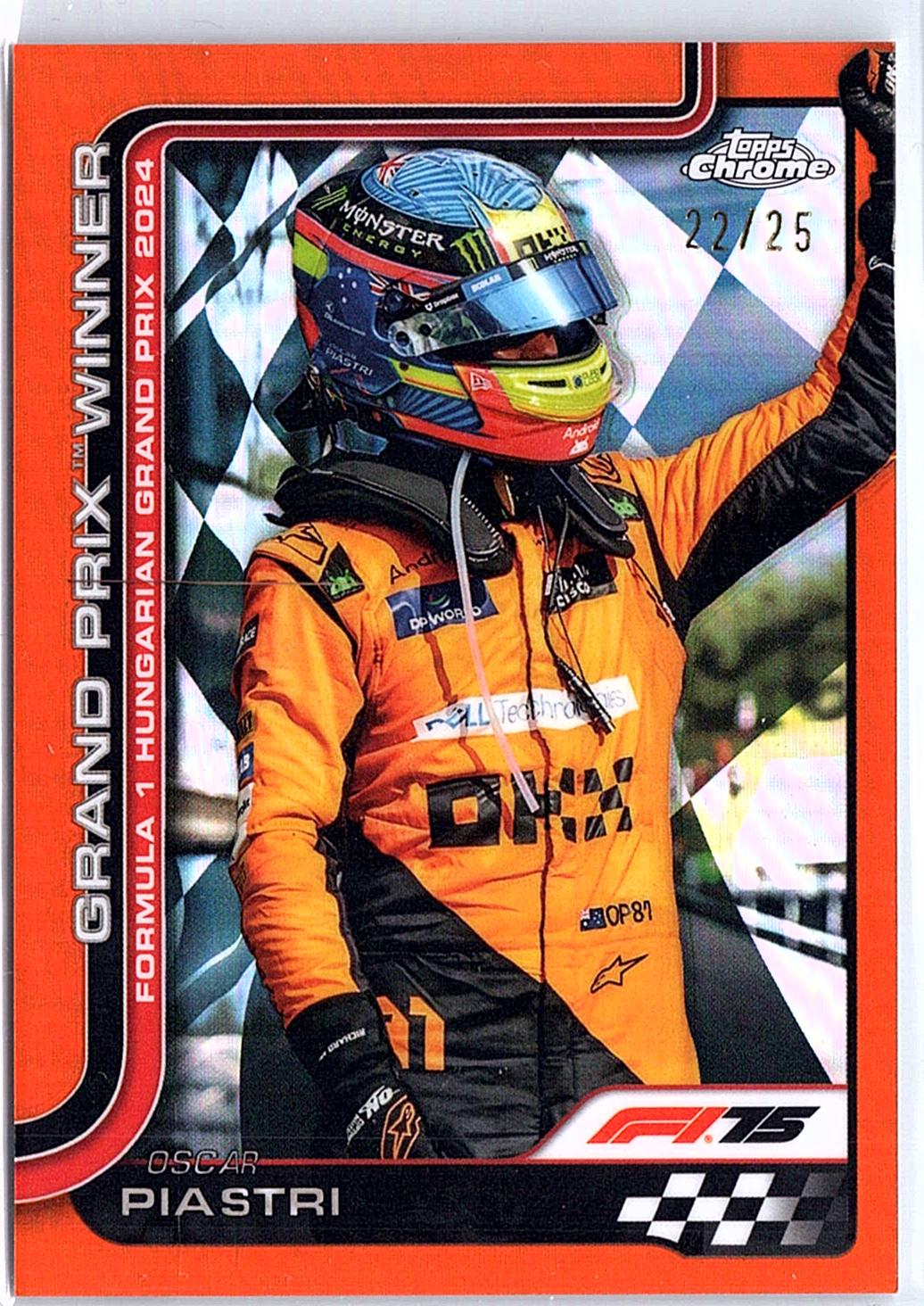 2025 Topps Chrome Formula 1 #105 Oscar Piastri Orange Refractor #/25
