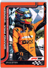 2025 Topps Chrome Formula 1 #105 Oscar Piastri Orange Refractor #/25