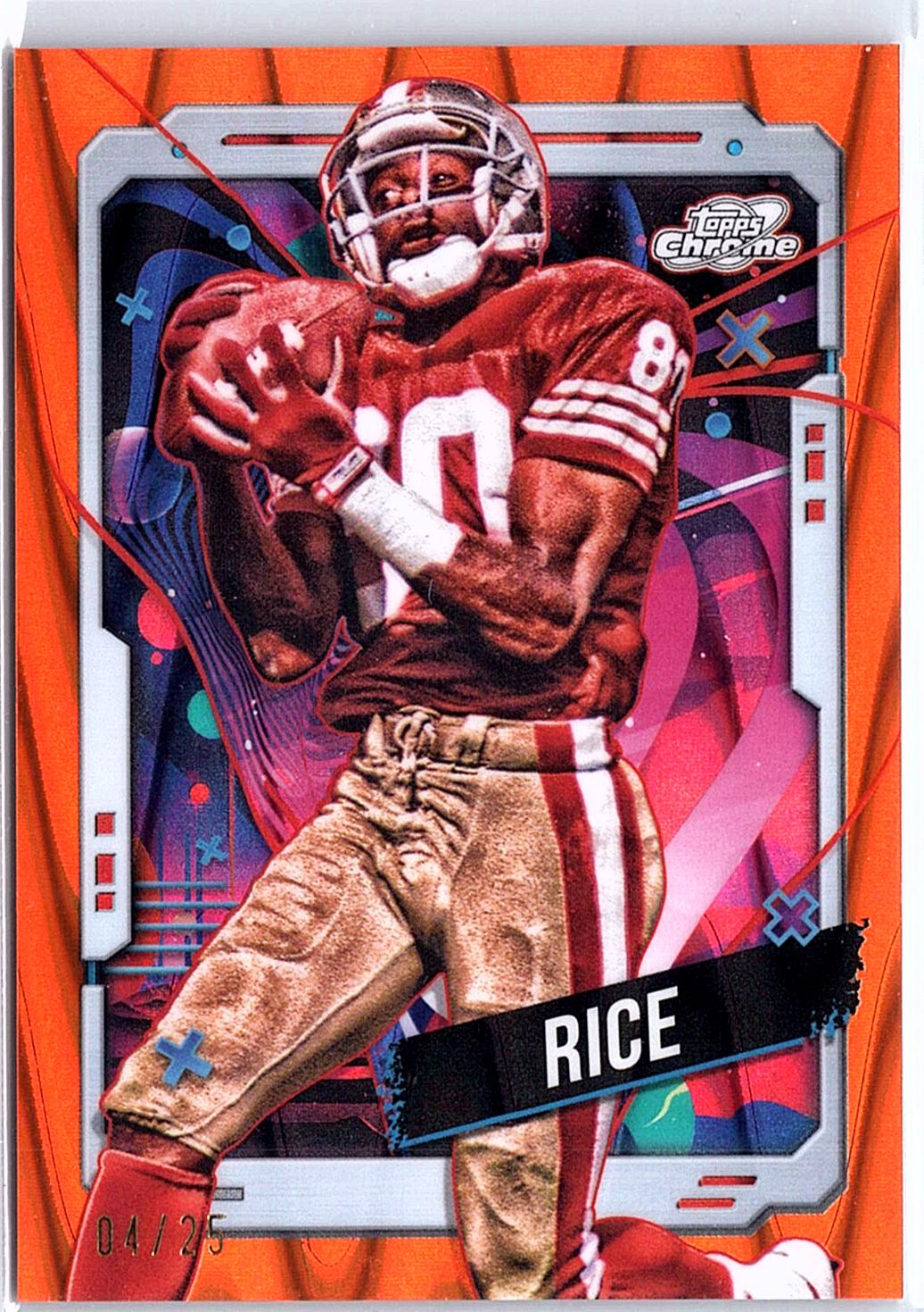 2024 Topps Chrome Cosmic #90 Jerry Rice Orange Galactic Refractors #/25