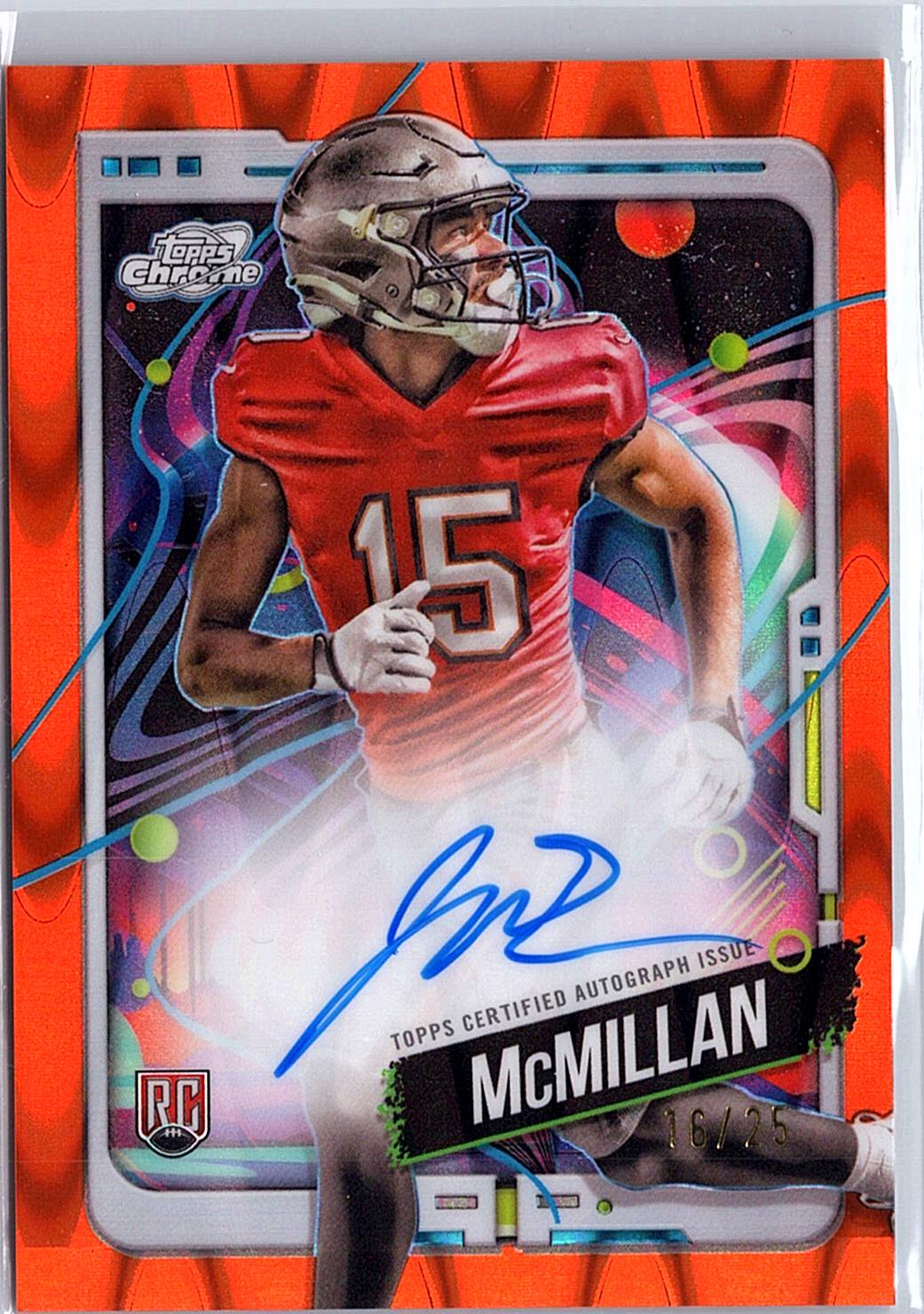 2024 Topps Chrome Cosmic #CCA-JM Jalen McMillan Cosmic Chrome Auto Orange