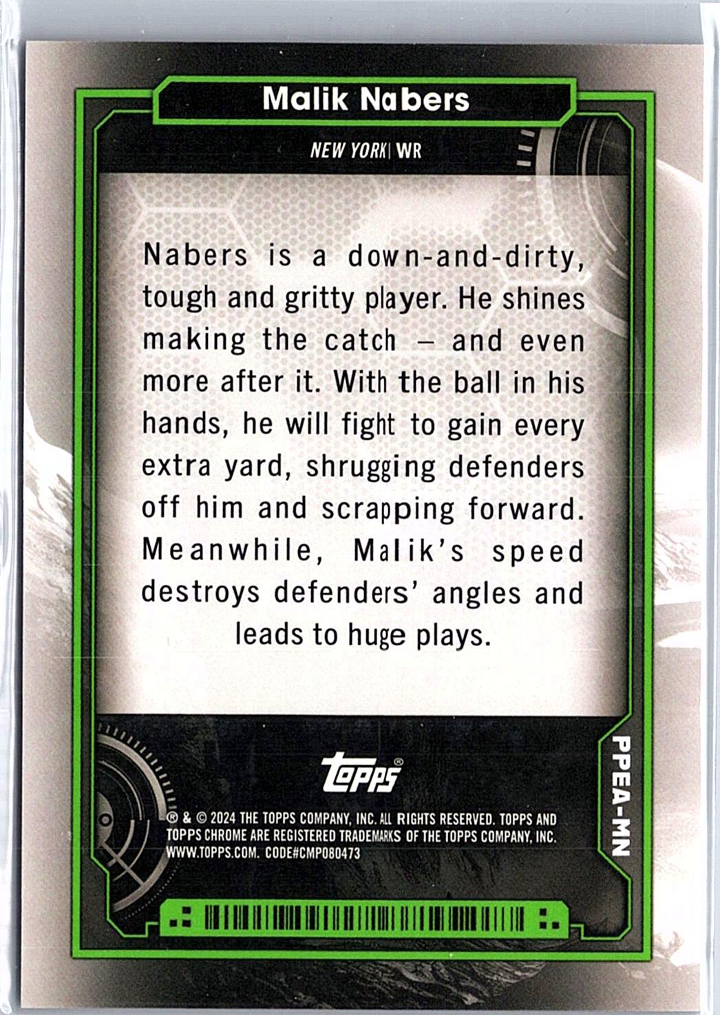 2024 Topps Chrome Cosmic #PPM-MN Malik Nabers Planetary Pursuit Mercury