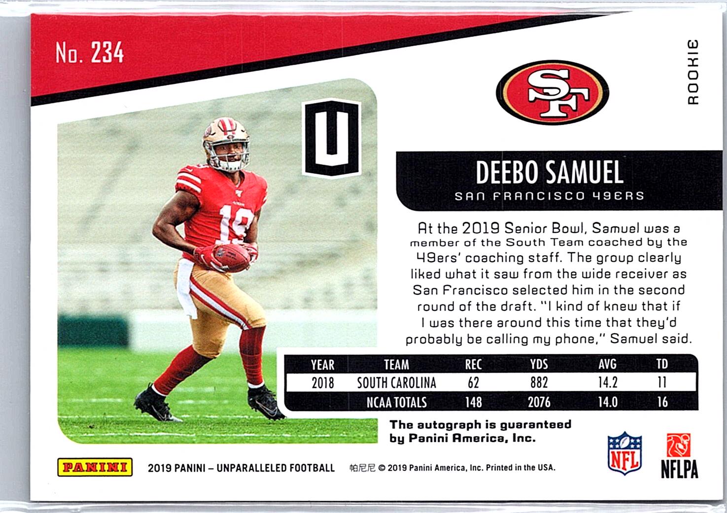 2019 Panini Unparalleled #234 Deebo Samuel