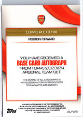 2023-24 Topps Arsenal Team Set #AU-LP Lukas Podolski Base Autographs