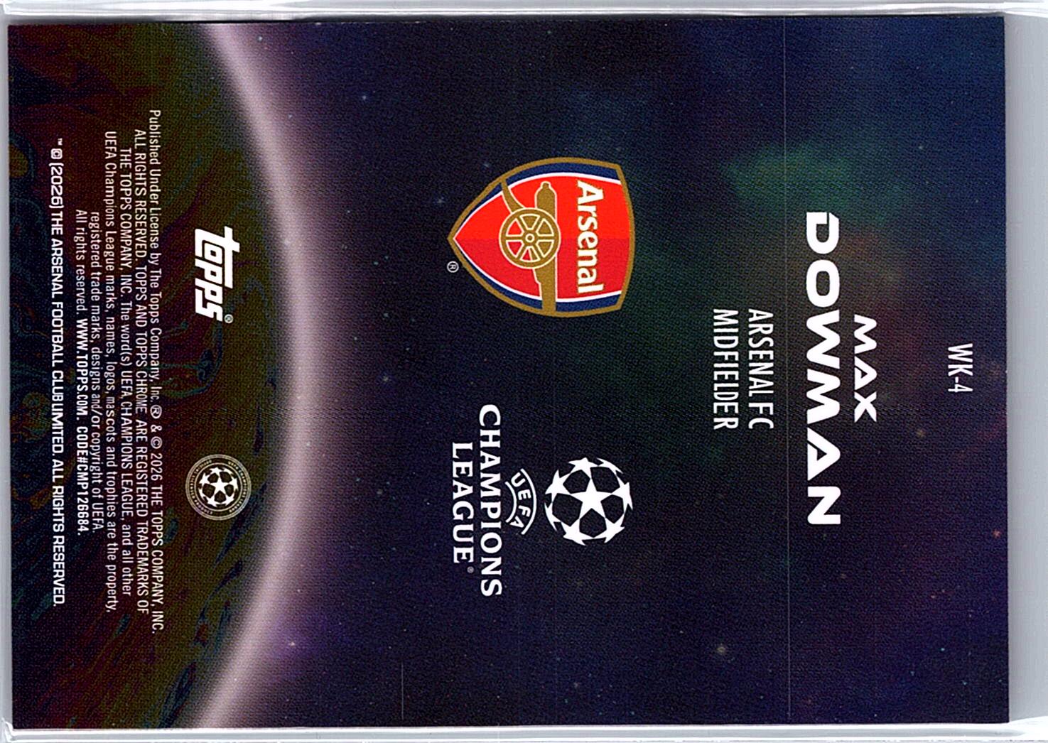 2025-26 Topps Chrome UEFA Club Competitions #WK-4 Max Dowman Wonderkids