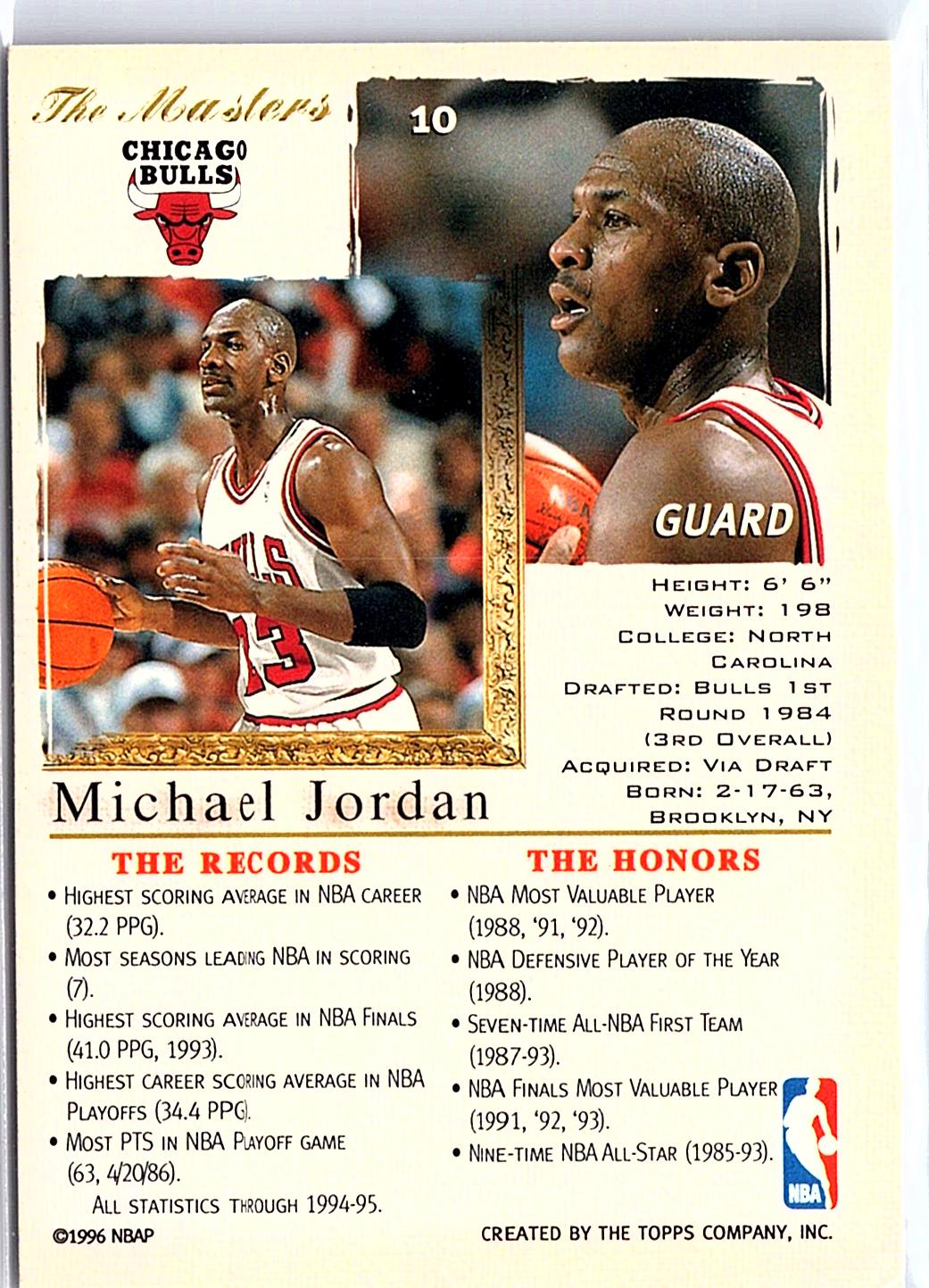 1995-96 Topps Gallery #10 Michael Jordan