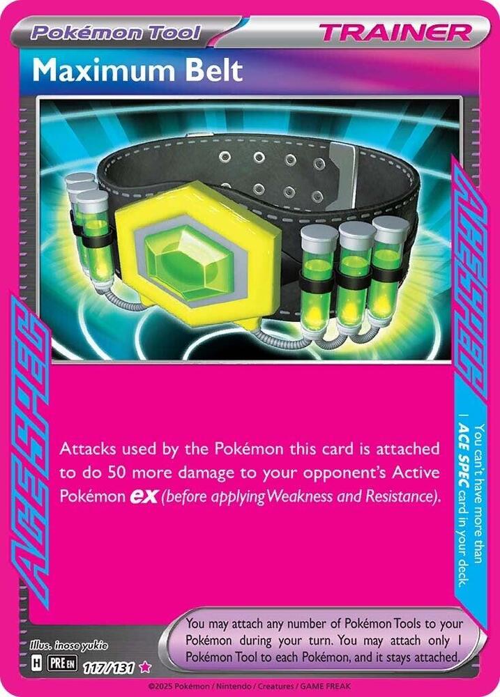 Maximum Belt ACE SPEC Rare SV: Prismatic Evolutions 117/131 NM