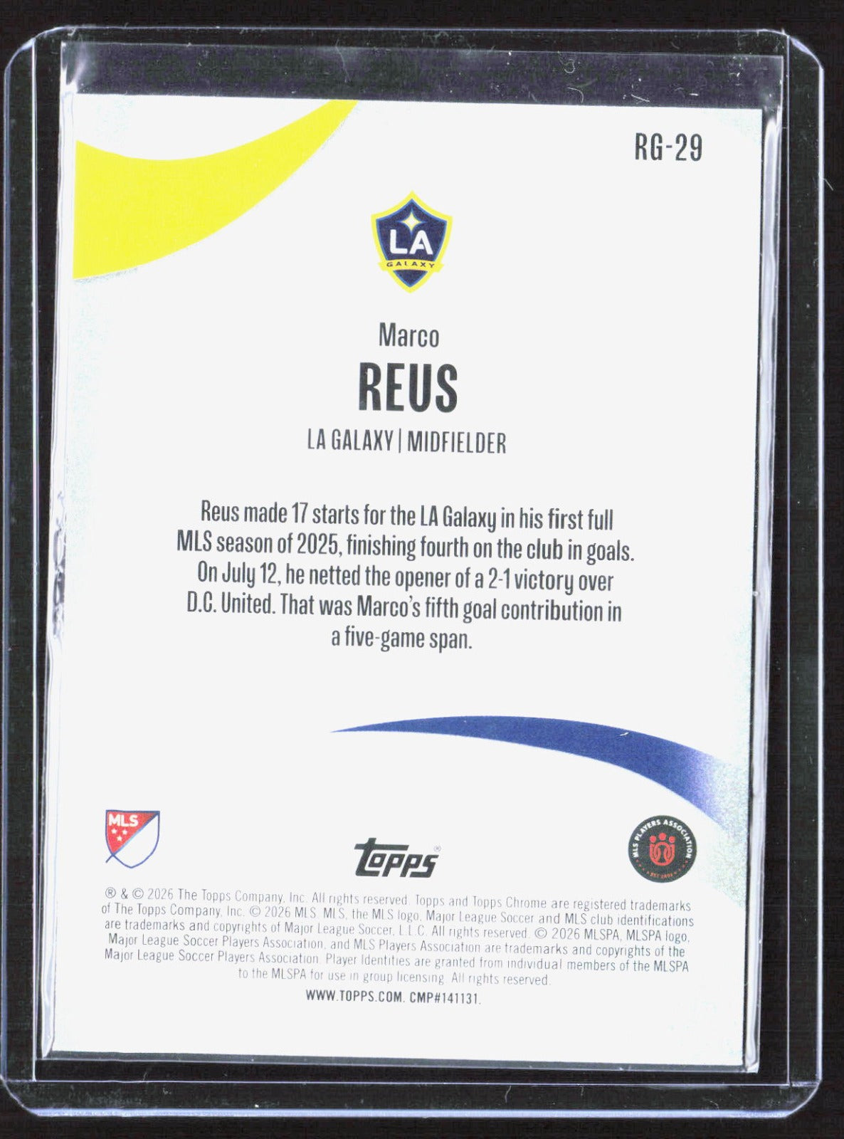 2026 Topps Chrome MLS - Rhythm of the Game Marco Reus RG-29 Los Angeles Galaxy