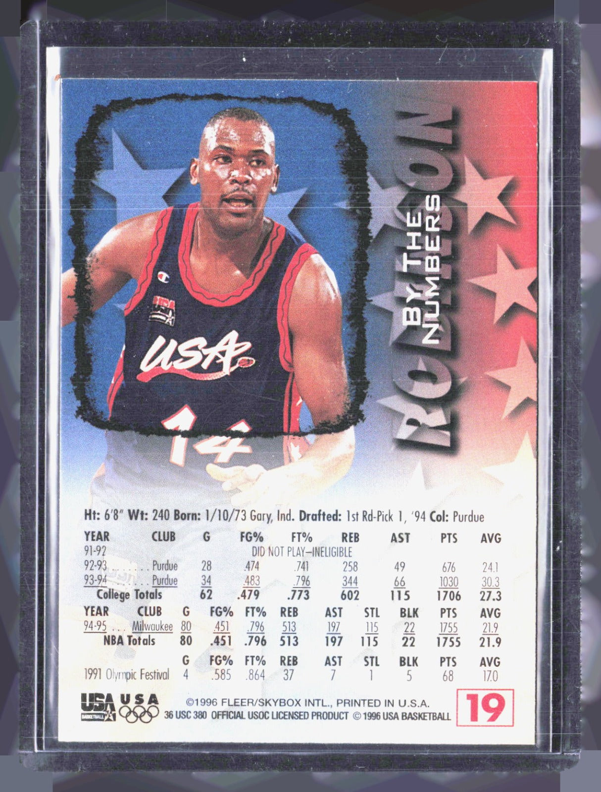 1996 Fleer USA Glenn Robinson 19 Basketball USA