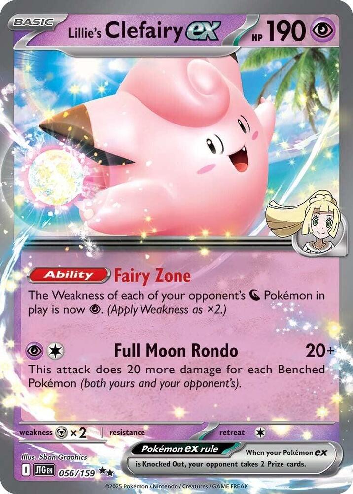 Lillie's Clefairy ex JTG Holo NM
