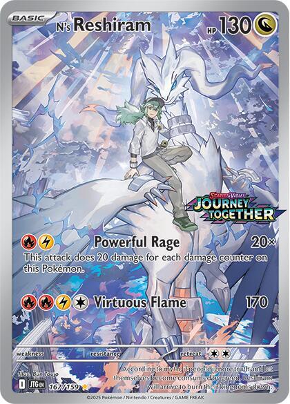 N's Reshiram - (Journey Together Stamped) Illustration Rare  167/159 NM