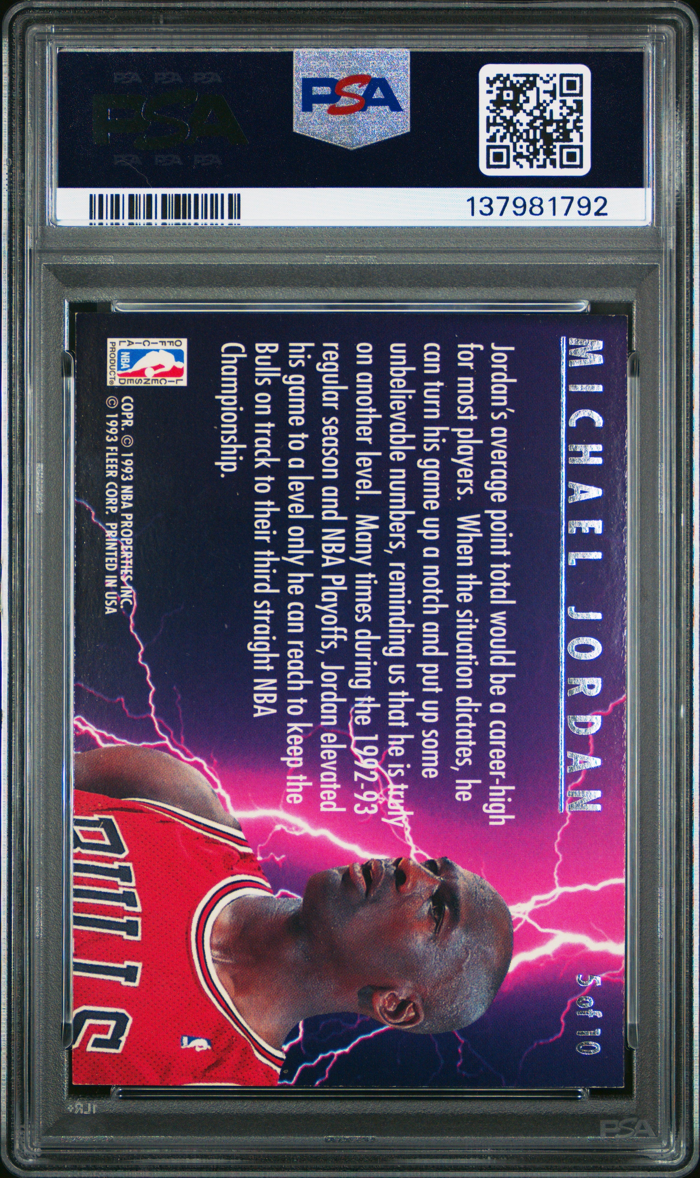 1993 Ultra Scoring Kings #5 Michael Jordan Scoring Kings PSA 6