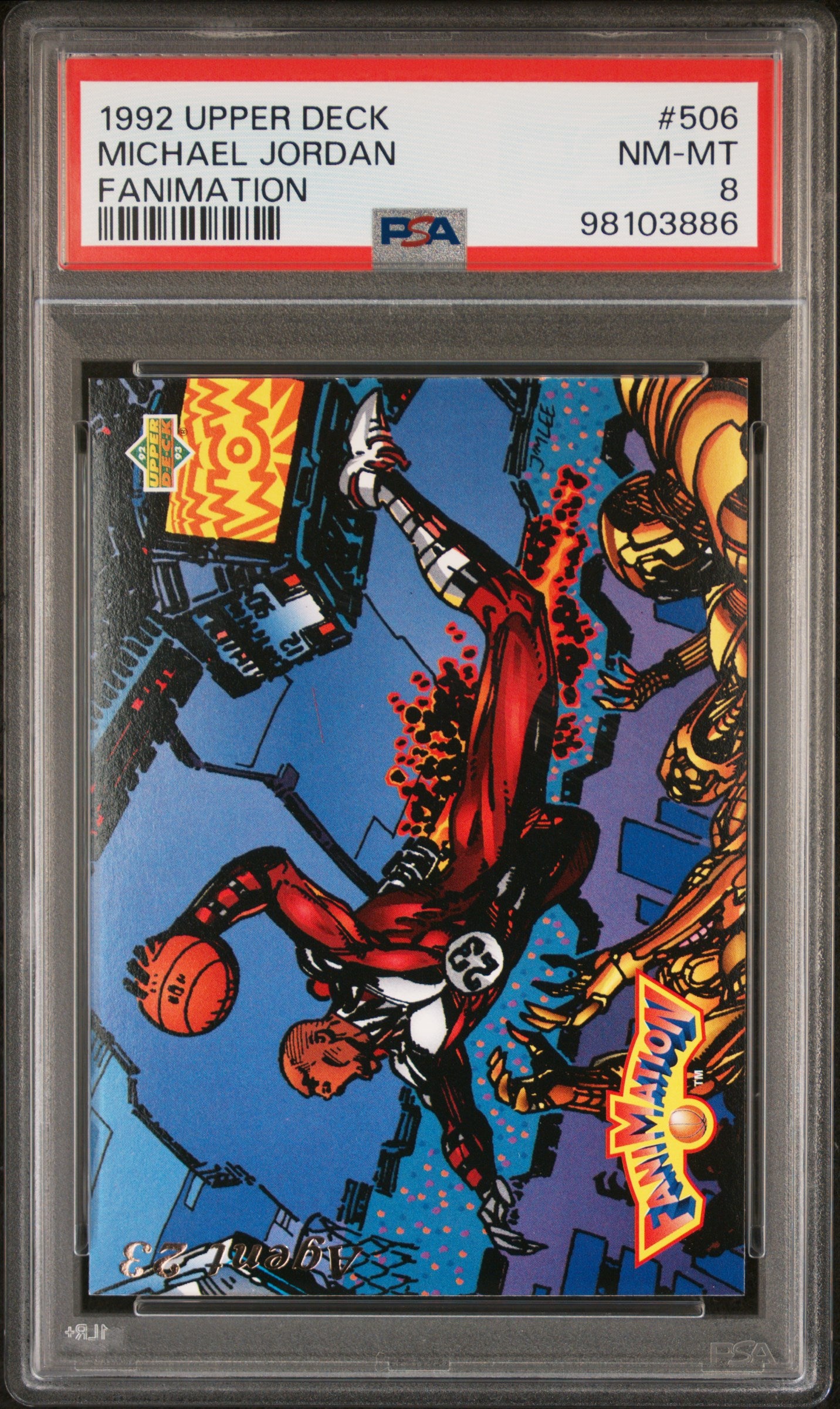 1992 Upper Deck #506 Michael Jordan Fanimation PSA 8
