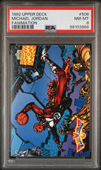 1992 Upper Deck #506 Michael Jordan Fanimation PSA 8