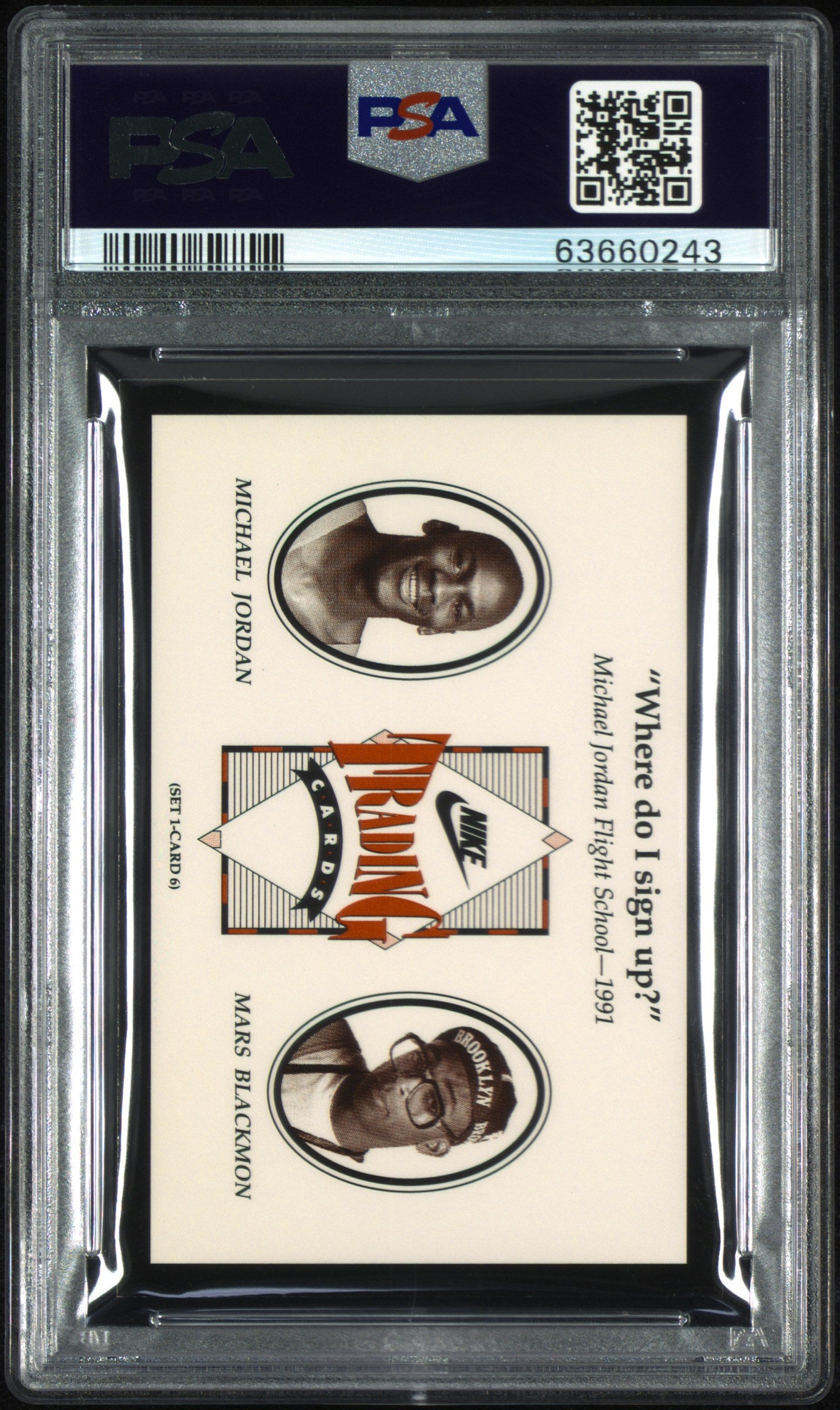 1991 Nike Michael Jordan/Spike Lee #6 M.J. Flight School M.Jordan/S.Lee PSA 9