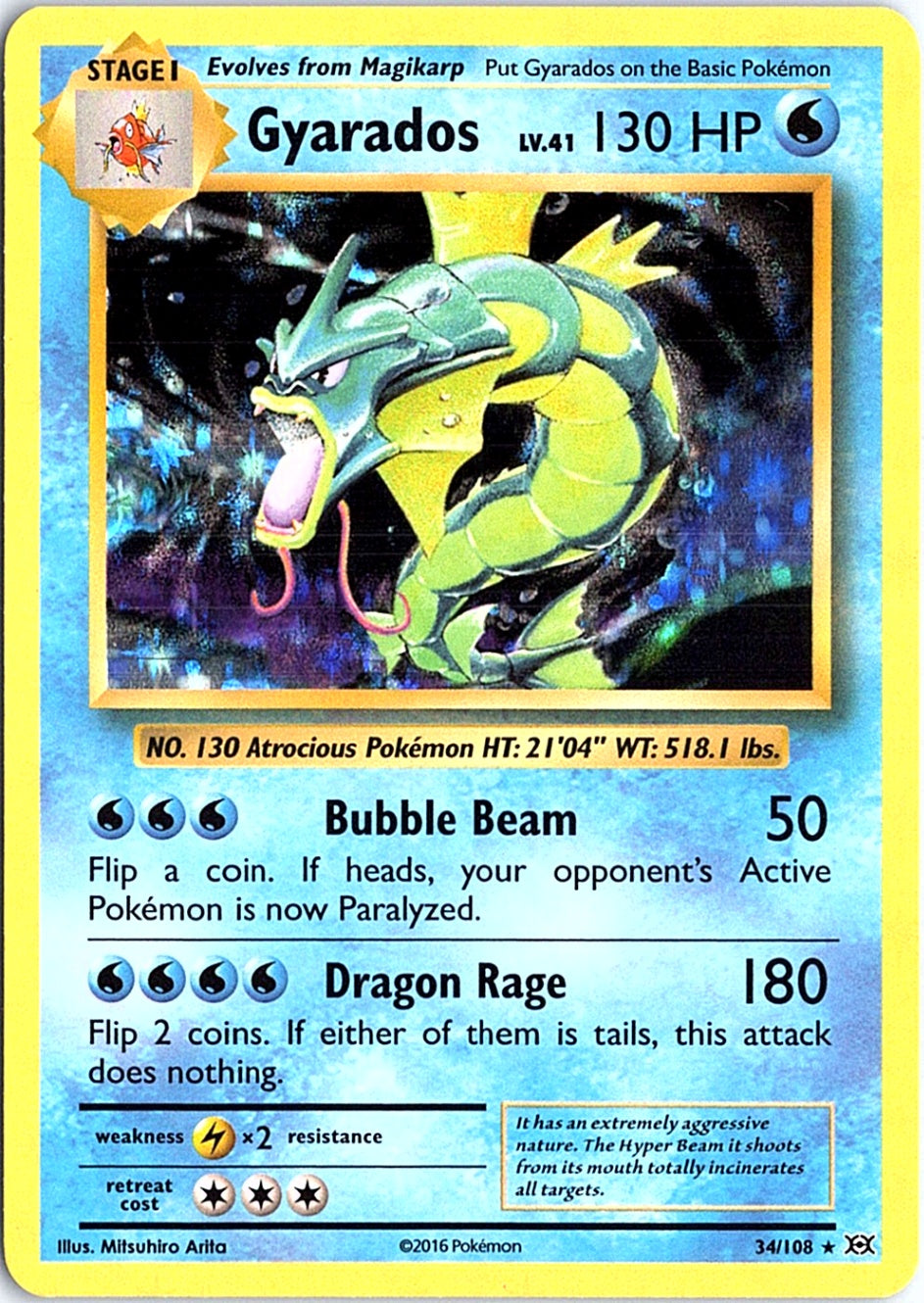 Gyarados Holo Rare XY - Evolutions 34/108 NM