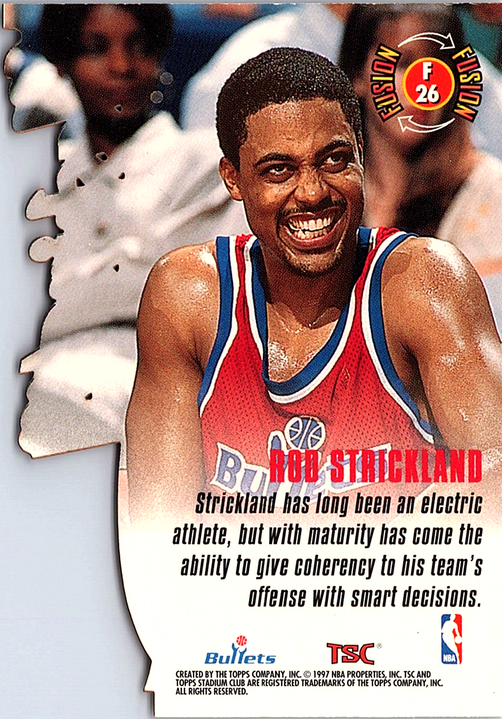 Rod Strickland Stadium Club - Fusion F26 NM (Back)